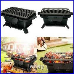 Cast Iron Tabletop BBQ Grill Stove Charcoal Heavy Duty Camping Picnic Yard Party