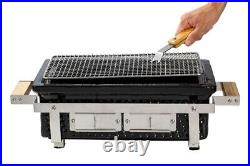 Ceramic Hibachi Grill with accessories, ideal for picnics or balcony bbq's