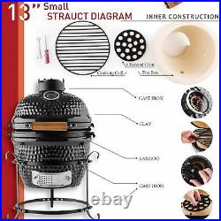 Ceramic Smoker Barbecue Pizza Charcoal Egg Oven Kamado BBQ Grill Cooking Baking