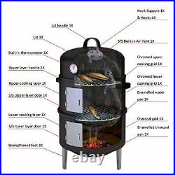 Charcoal BBQ Grill, Heavy Duty 3-in-1 Barbecue Smoker Grill for Garden