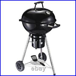 Charcoal BBQ Grill Portable Outdoor Food Cooker Steel Grate with Lid Cover Wheels