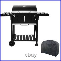 Charcoal BBQ Grill Trolley with Shelves, Bottle Opener and Cover