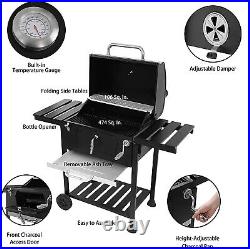 Charcoal BBQ Grill Trolley with Shelves, Bottle Opener and Cover
