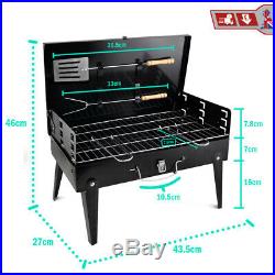 Charcoal BBQ Grill and Utensils Outdoor Garden Folding Portable Barbecue Camping