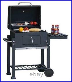 Charcoal BBQ Grill with lid outdoor cooking garden Barbecue square