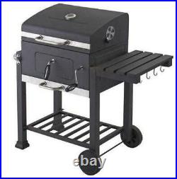 Charcoal BBQ Grill with lid outdoor cooking garden Barbecue square