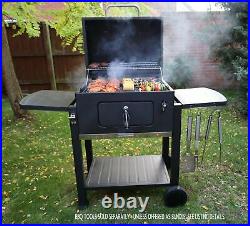 Charcoal Barbecue BBQ Grill Smoker Plus Cover And Free Tools