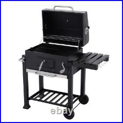 Charcoal Barbecue BBQ Large Grill Smoker Outdoor Portable Garden Cooking Trolley