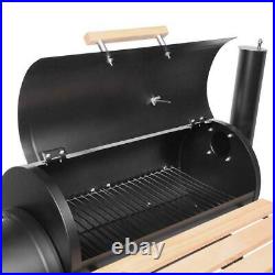 Charcoal Barbecue Grill with 2 Wheels Outdoor Garden Portable BBQ Trolley Steel
