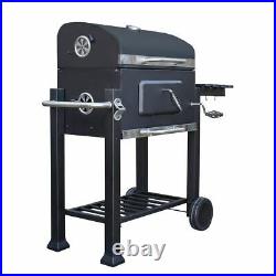 Charcoal Bbq Grill Stainless Steel Barbeque Portable Garden Smoker Trolley