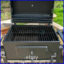 Charcoal Bbq Grill Stainless Steel Barbeque Portable Garden Smoker Trolley