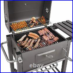 Charcoal Grill Barbecue BBQ Trolley Outdoor Party Garden Camping Cooking Trolley