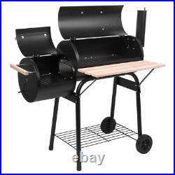 Charcoal Grill Stove Camping Garden Outdoor BBQ Barbecue Cooking With 2 Wheels