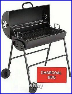 Charcoal Oil Drum Bbq Home Grill Utensils And Cover