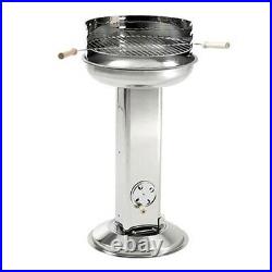 Charcoal Round BBQ Pedestal by LANDMANN Stainless Steel with air vent & handles