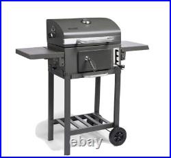 Charcoal Smoker BBQ Outdoor Portable Grill Camping Wheels Side Table