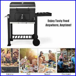 Charcoal Smoker Bbq American Style Barbecue Grill Temp Gauge Covered Patio Cook