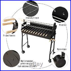 Charcoal Trolley BBQ Garden Outdoor Barbecue Cooking Grill Powder Wheel New
