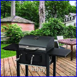 Charcoal Trolley Bbq Barrel Grill Barbecue Smoker On Wheels Outdoor Patio Picnic