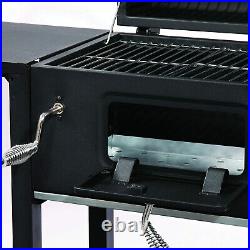 Charcoal Trolley Bbq Barrel Grill Barbecue Smoker On Wheels Outdoor Patio Picnic