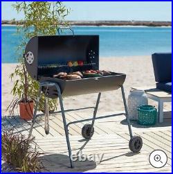 Chikkus Large Barrel Smoker Barbecue BBQ Outdoor Charcoal Portable Grill Garden