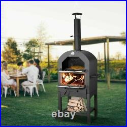 Chimney Pizza Oven Outdoor Garden Charcoal Wood Burner BBQ Grill Pizza Maker