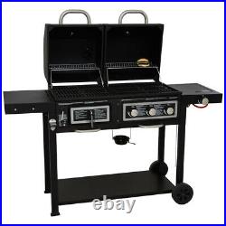 Classic Gas and Charcoal Combination Grill Barbecue 3 Burner & Side Burner