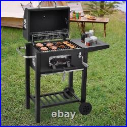 Compact Kettle Charcoal Grill Barbecue, 57cm BBQ Grill with Lid Cover, Wheels