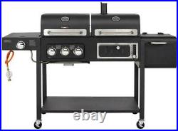 CosmoGrill Barbecue DUO Gas Grill + Charcoal Smoker Portable BBQ (Sealed Return)