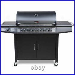CosmoGrill Outdoor Gas Barbecue Grill Stainless Steel 6+1 With Side Burner BBQ