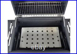 Deluxe Charcoal Bbq Garden Trolley Outdoor Grey Stainless Steel Grill Barbeque
