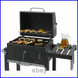 Deluxe Louisiana Charcoal BBQ Trolley Grill Black