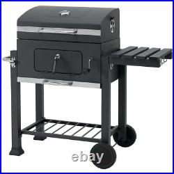 Deluxe Louisiana Charcoal BBQ Trolley Grill Black