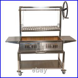 Deluxe Parrilla Grill with Firebricks-Santa Maria-Height Adjustable Charcoal BBQ