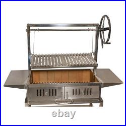 Deluxe Parrilla Grill with Firebricks-Santa Maria-Height Adjustable Charcoal BBQ