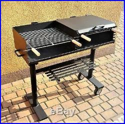 Double BBQ Charcoal Grill steel 4 mm