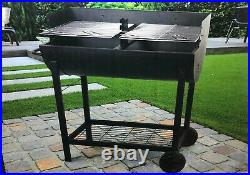 Elite Large Barrel Iron Barbecue BBQ Outdoor Charcoal Portable Grill Drum uk