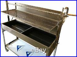 Extra Large Stainless Steel Commercial Charcoal BBQ Argentinian Grill Heights