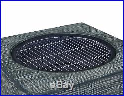 Fire Pit Brazier Wood Effect Mesh Spark Guard Bbq Grill Poker/iron Mgo Material