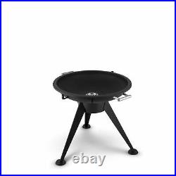 Fire Pit Grill BBQ Outdoor Brazier Round Garden Patio Cable High Feet Steel 80cm