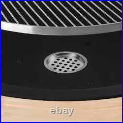 Fire Pit Grill BBQ Outdoor Brazier Round Garden Patio Cable High Feet Steel 80cm