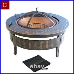 Fire Pit Heavy Duty Outdoor Firepit Garden Patio Heater Stove BBQ Brazier Grill