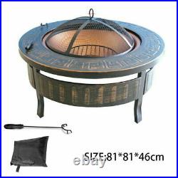 Fire Pit Heavy Duty Outdoor Firepit Garden Patio Heater Stove BBQ Brazier Grill