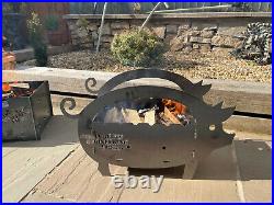 Fire Pit Pig Grill Bbq Log Firepit Outdoor Seating Fire Show Display Camping