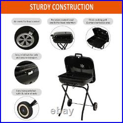 Foldable Charcoal Steel Grill Portable BBQ Camping Picnic Garden Party with Wheels