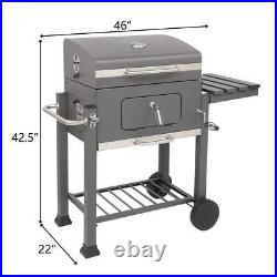 Folding Charcoal BBQ Barbecue Grill Charcoal Outdoor Garden Stove Picnic Grey UK