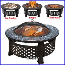 Garden BBQ Grill Barbecue Heating Furnace Smoker Cooker Cooking Fire Pit Large
