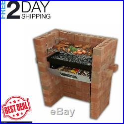 Garden Built In Grill & Oven Brick Stone BBQ DIY Kit Charcoal Outdoor Barbecue