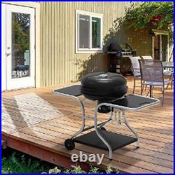 Garden Charcoal Barbecue Grill Trolley BBQ Patio Heating with Wheels