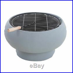 Garden Fire Pit Large BBQ Grey Stone Grill Outdoor Modern Heater Patio Cook New